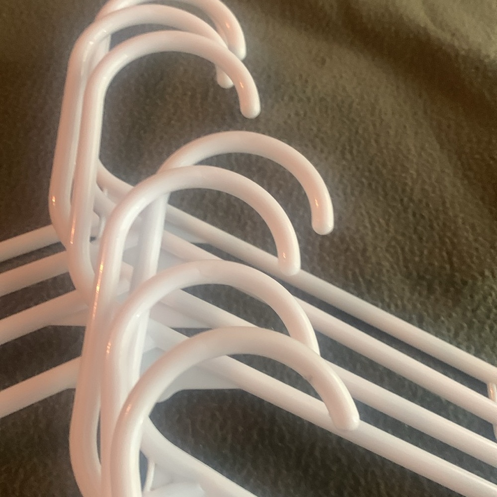 EUC white plastic tube hangers. Set of 15. Size approximately 16 1/2” x 9 3/4” - Picture 5 of 9
